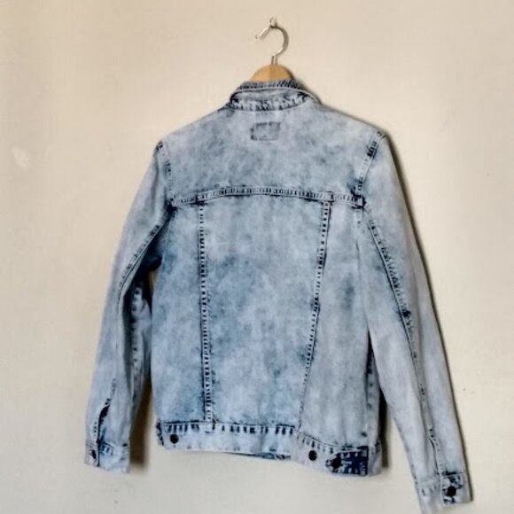 Velvet light Denim Jean Jacket with Sequin Patches Size M - Picture 7 of 12